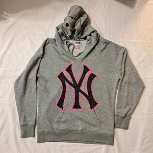 New York Yankees Victoria's Secret PINK Hoodie Gray French Terry Small